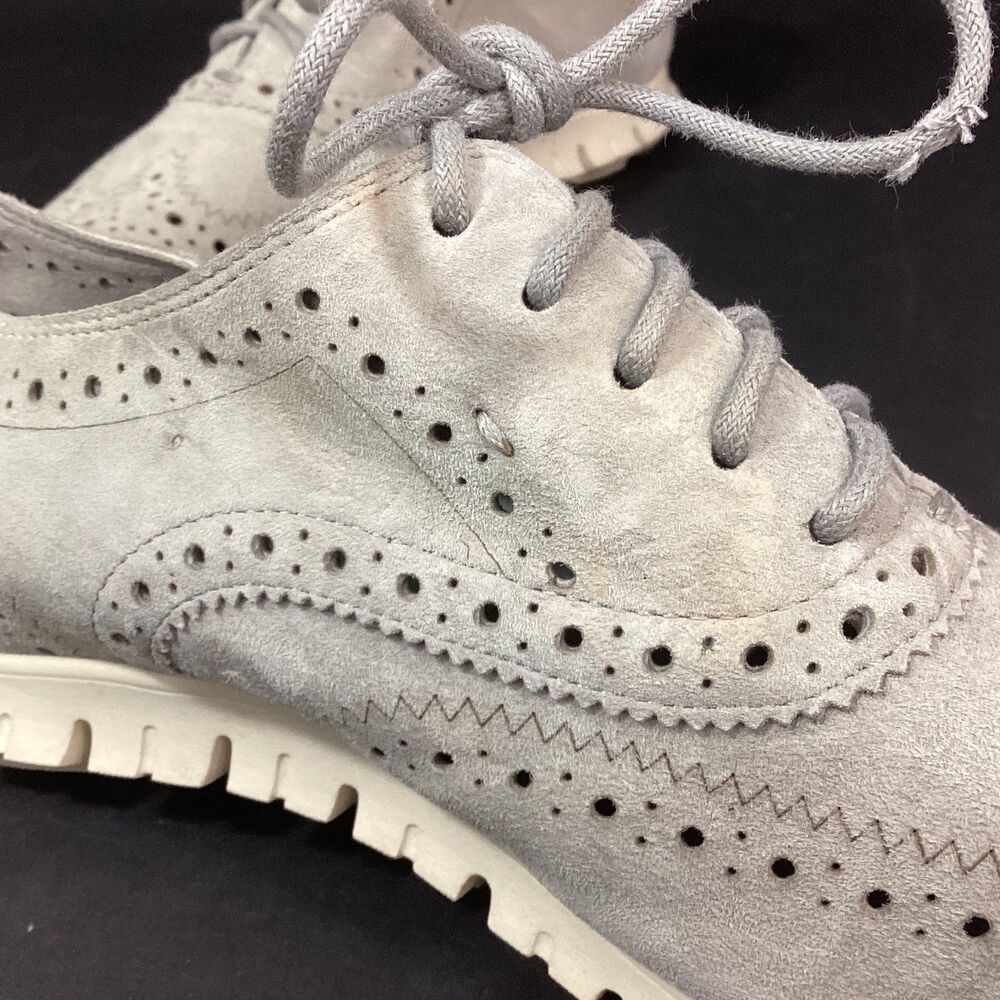 Cole Haan Grand Os -Women's Sz 8.5(B) -Gray Suede -Oxford Dress Shoes D44059 - Picture 6 of 11